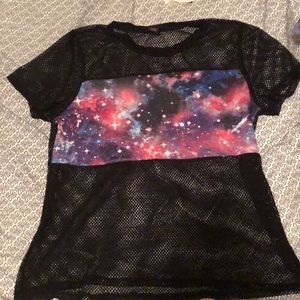 Galaxy female punk tee shirt